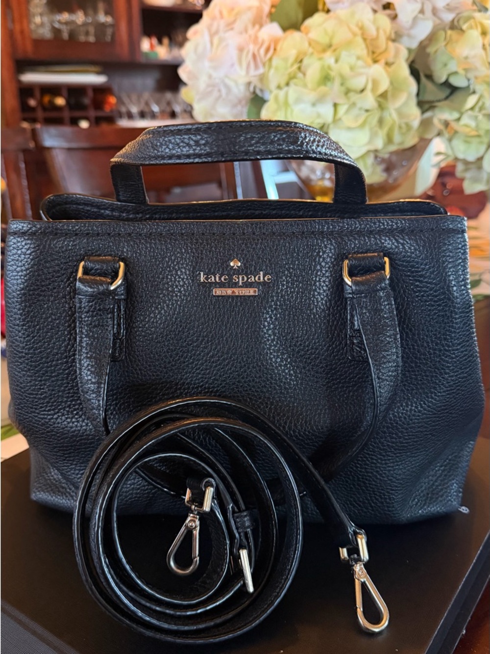 kate spade Black Pebbled Leather Top-Handle Satchel